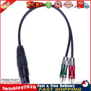 3pin XLR Female to 2 RCA Male Cable Audio Adapter Cable Metal Connector Newly