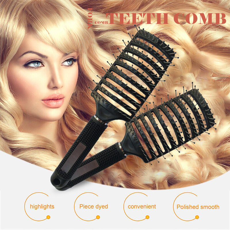 Detangling Nylon Anti-static Brush Women Scalp Massage Comb Bristle Hairbrush