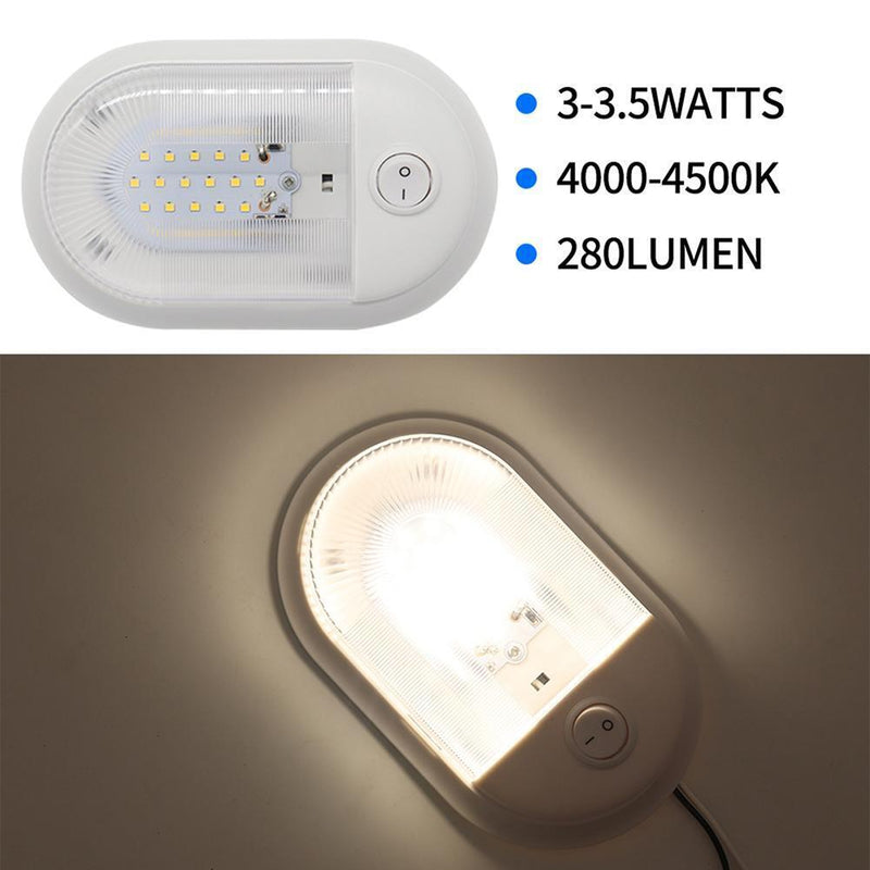 12-24V 24 LED Dome Light Ceiling Lamp with Switch for RV Marine Boat Yacht Newly