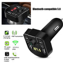 Car FM Transmitter Bluetooth 5.0 Handsfree U Disk TF MP3 Player 4.1A USB Charger