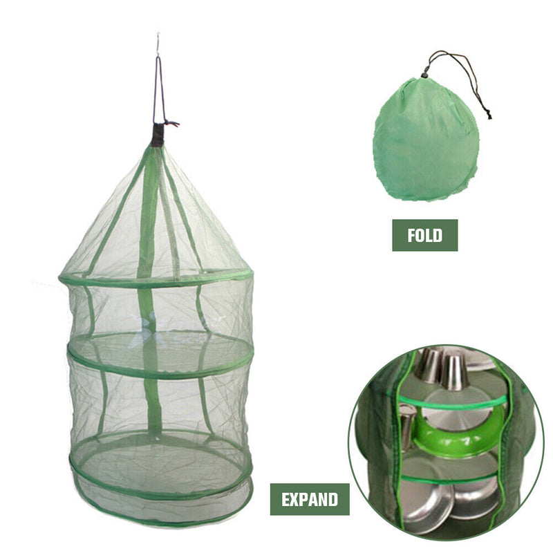 Foldable 3 Layers Drying Net Folding Dryer Rack for Fish Vegetables Herbs