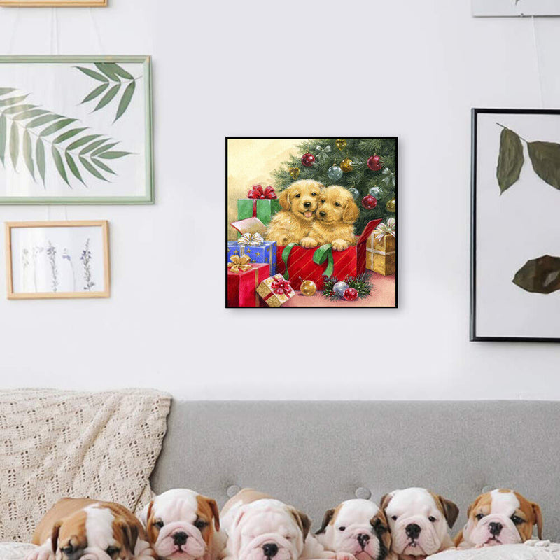Cat and Puppy Frameless DIY Oil Paint by Numbers Kit Handpainted Art (S964)