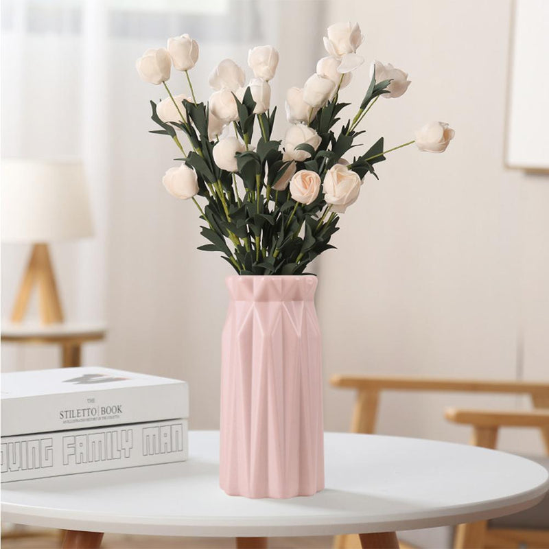 3 pcNordic Style Plastic Vase Desktop Ornaments for Dry Flower Holder (Pink)