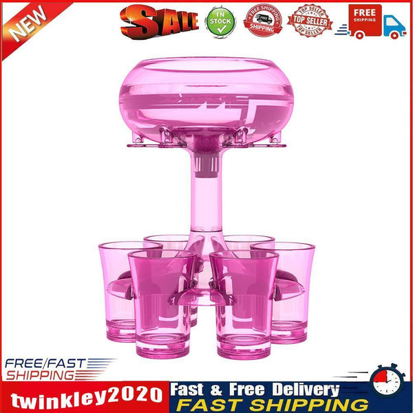 6 Shot Glass Wine Whisky Beer Dispenser Holder for Home Party (Wine Red) Newly