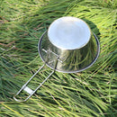 300ml Foldable Handle Bowl for Camping Picnic Hiking Stainless Steel Tableware