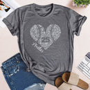 Independence Day Heart Baseball Tea T-Shirt (Grey S)