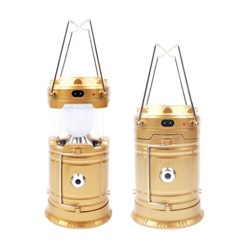 LED Solar Power Lantern Lamp Portable Outdoor Camping Hiking Emergency Lighting