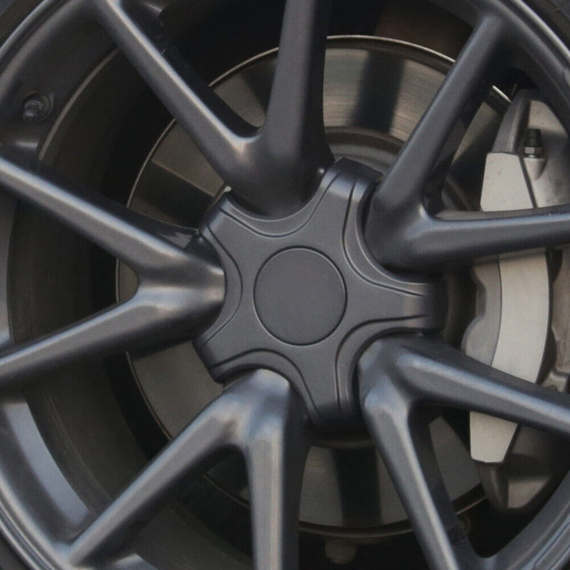 4pcs Wheel Center Caps for Tesla 3 Car Five Claw Hub Cover (Matt Black) Newly