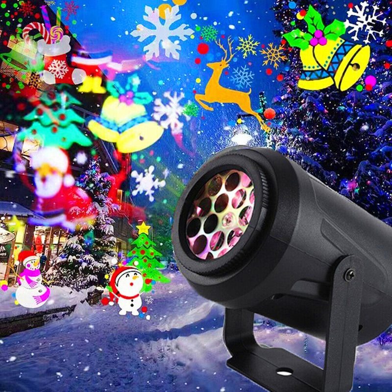 16 Pattern LED Snowflake Projector Light Christmas Outdoor Decor (EU Plug)