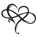 Metal Infinity Heart Art Love Wall Sign Decor for Living Room Home (Black) Newly