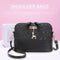 Shell Shoulder Handbag Women Shining Sequins PU Leather Messenger Bag/Black