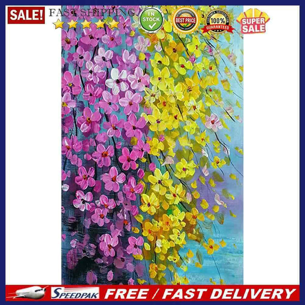 Hand Painted Oil Paint Kill Time Picture Colouring Yellow Flower Artcraft Gif