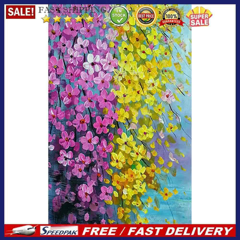 Hand Painted Oil Paint Kill Time Picture Colouring Yellow Flower Artcraft Gif