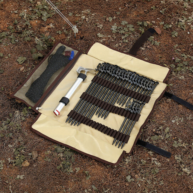 Outdoor Ground Nails Storage Bag Multifunctional Wind Rope Hammer Pegs Holder
