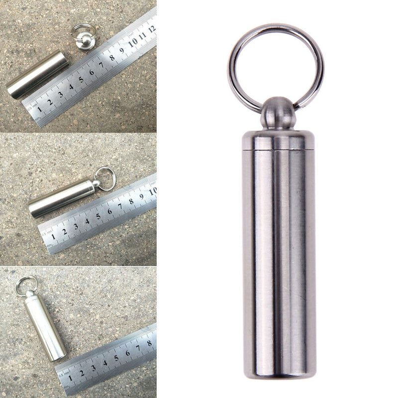 Waterproof Pills Container Survive Pills Box Outdoor Stainless Steel Container Al