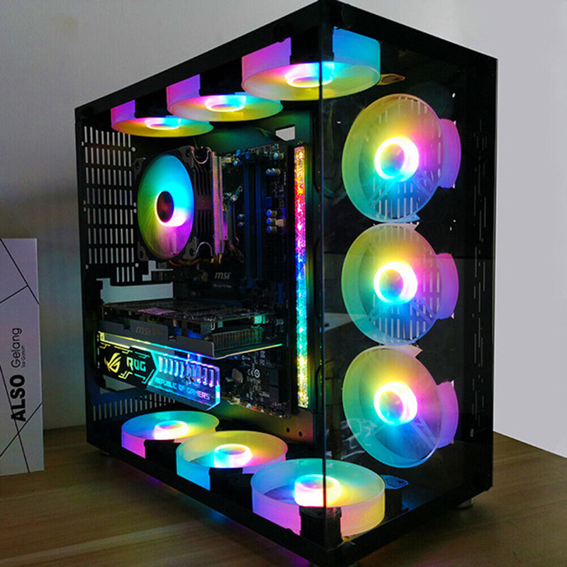 COOLMOON 120mm RGB Cooling Fan Chassis Gorgeous Quiet Radiator (6 Fans) Newly
