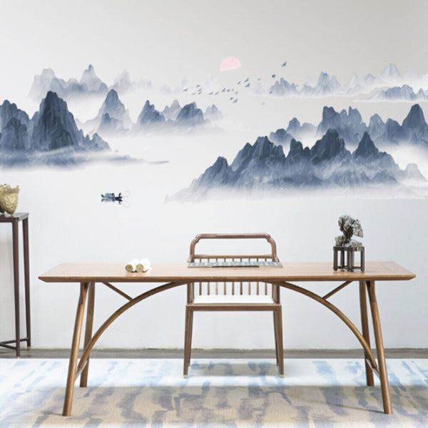 Chinese Style Sunset Landscape Wall Stickers For Living Room Background Decor