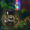 LED Metal Solar Lantern Light Waterproof Hollow Projection Lamp (Black) Newly