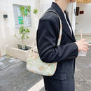 Retro Women Floral Letters Printed Underarm Bag Casual Small Purse Shoulder Bags