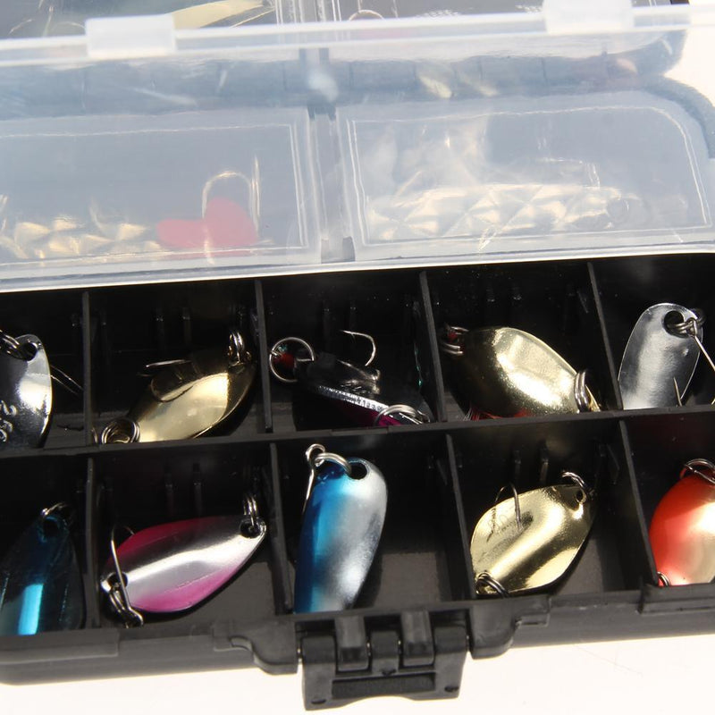 37pcs Metal Spoon Fishing Lure Kits Spinning with Box Tackle Newly