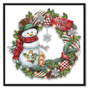 Partial Cross Stitch Cotton 11CT Printed Snowman Wreath Craft Kit (SZX1140)