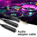 6.35mm Male to 2 6.35mm Female Cable Adapter 1/4Y Splitter Stereo Audio Cord