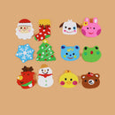 Student Supplies Gift Animal Cartoon Shape Christmas Style Rubber Pencil Eraser