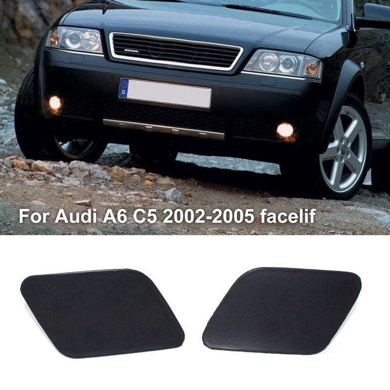 1 Pair Headlamp Headlamp Washer Cover ABS Black Cap Headlamp Auto Accessories