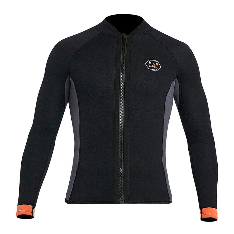 DIVE&SAIL Men 3mm Neoprene Wetsuit Jacket Top Scuba Diving Wet Suit (S)