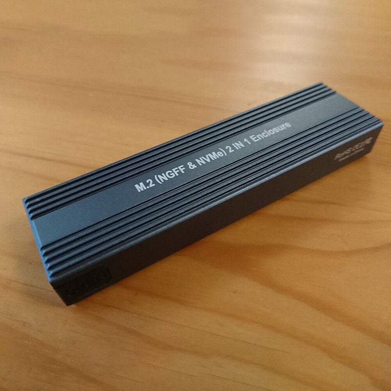 SSD M.2 NVME to USB 3.1 Adapter PCIE NGFF Dual Protocol Enclosure (Stripe)