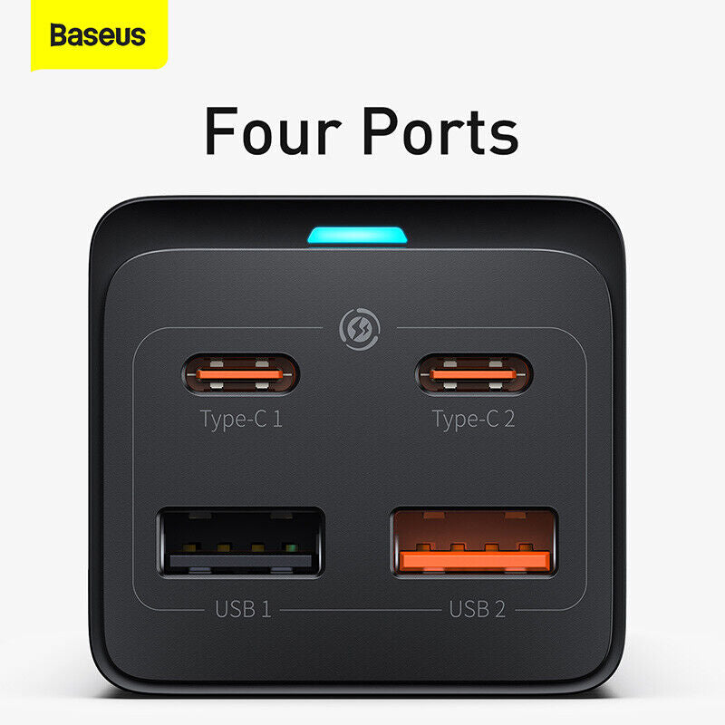 Baseus 65W GaN3 Pro Desktop Charger Power Strip Charging Station (Black) Newly
