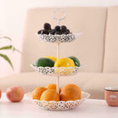 3 Tier Standing Fruit Vegetable Basket Bowl Rack Stand Embosse w/Handle H0M6