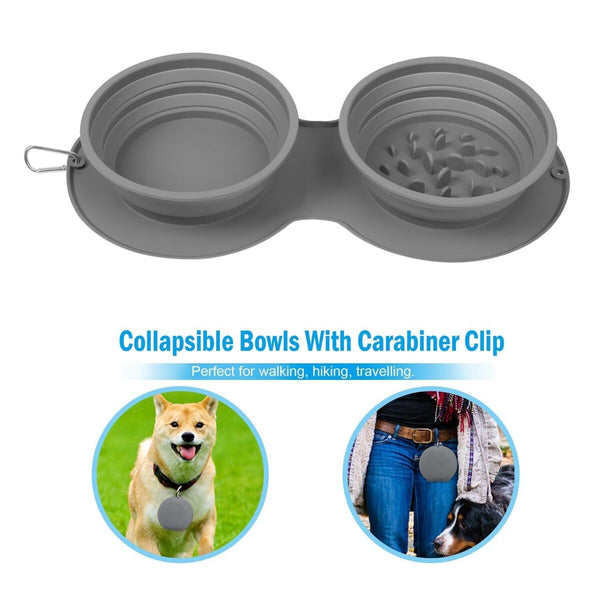 Dog Cat Water Food Bowls Collapsible Pet Bowls Dog Bowls Slow Feeder Bowls