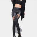 Sexy Womens Fashion Faux Leather Gothic Punk Leggings W1P7 Skinny Lace HOT F9J3