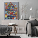Cotton Thread Embroidery Set House Counted Full Cross Stitch Art Craft for Gifts