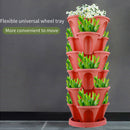 Strawberry Planter Pot Stackable Flowerpots Plants Seedling Holder (Red) Newly