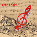 Plastic Musical Note Letter Paper Clip Piano Sheet Spring Holders (Red)