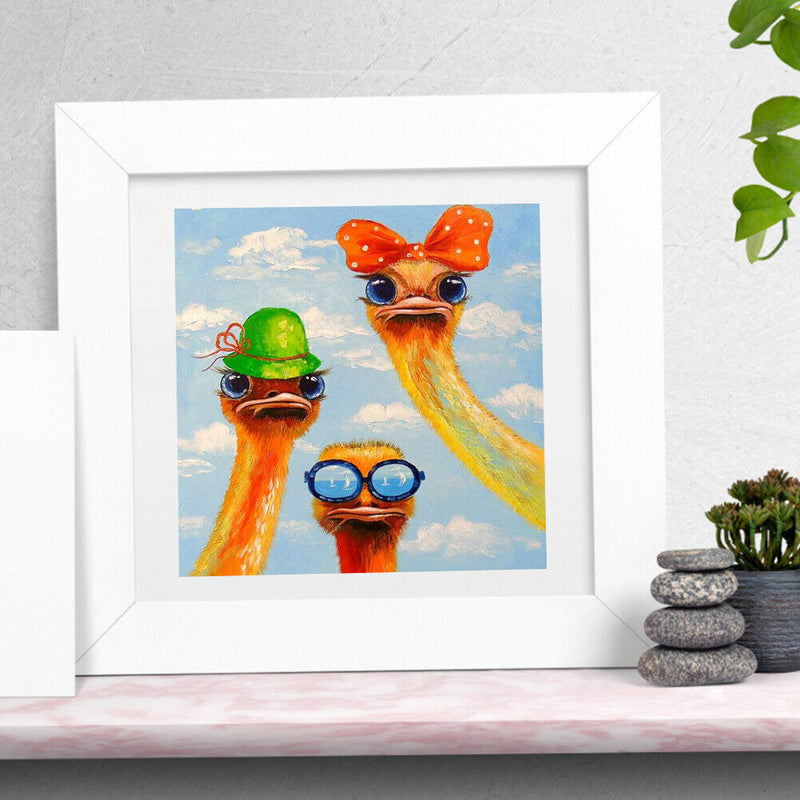 Oil Paint by Numbers Ostrich Canvas Artwork Living Room Picture Decoration