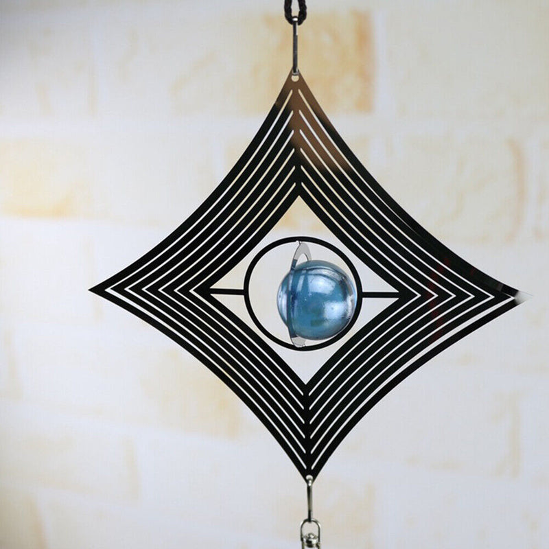 DIY Rotating Wind Chime Novelty Metal Hanging Sculpture Wind Chime Bell (D)