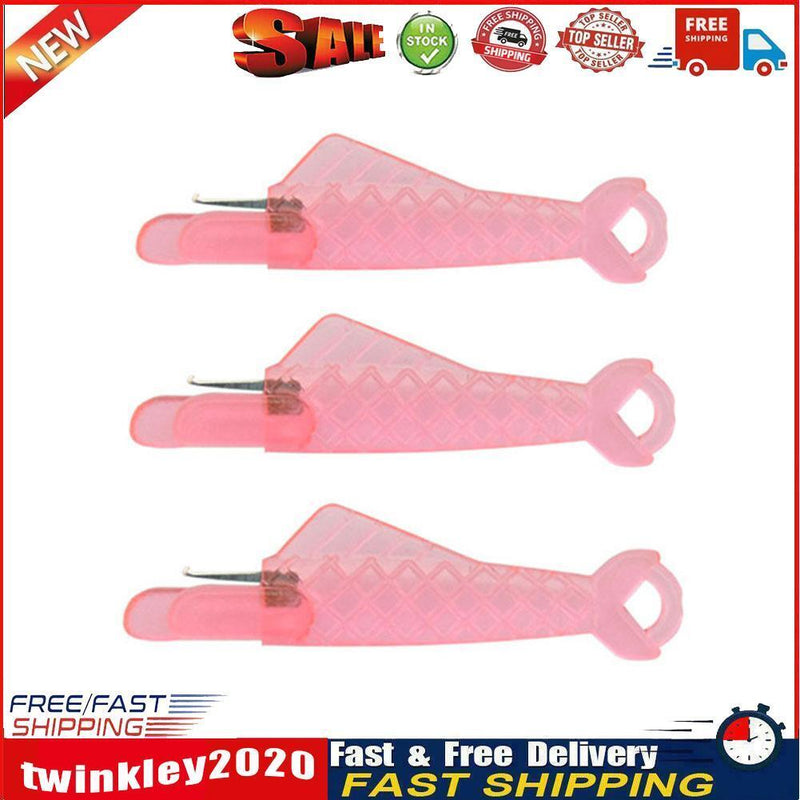 3pcs Fish Type Auto Needle Threader Plastic Quick Needle Inserter (Pink) Newly