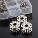25Pcs Clear Blank Coils Spool Metal Housing with 25 Grid Case Storage Box