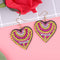5D DIY Diamond Painting Earrings Double-sided Heart Drop Earrings (RZ015)