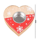 Christmas Love Heart Candlestick Wooden Candle Holder Desktop Decoration