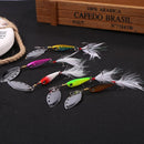 Rotating Sequins Lures with Color Feather Belt 3 Treble Hooks Fishing Tackles