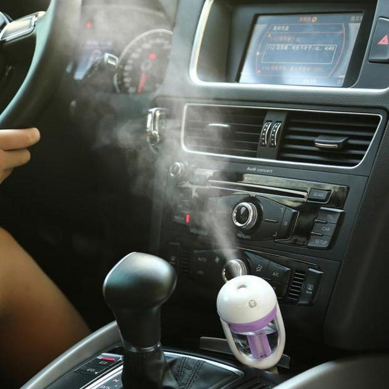 Vehicle Humidifier USB Air Purifier Diffuser Aromatherapy Mist Maker(Purple