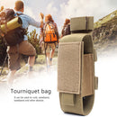 Tourniquet Bag Nylon Flashlight Holster Molle Pouch for Outdoor (Camel) Newly