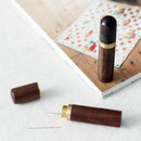 Portable Wooden Box Leather Knitting Craft DIY Sewing Needle Storage Container