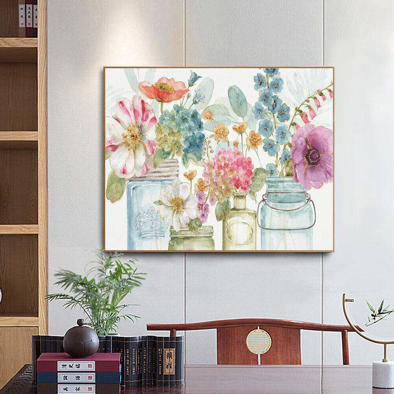 Multi-color Flower Oil Paint By Numbers Kit DIY Acrylic Painting on Canvas Cr
