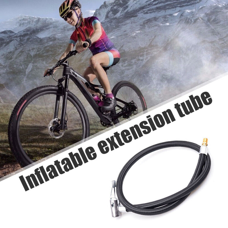 Motorcycle Bike Tyre Inflator Hose Air Pump Extension Tube Adapter (60cm) Newly