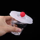 5pcs Silicone Cup Cover Heat-resistant Leak Proof Cartoon Lid(Round Love)
